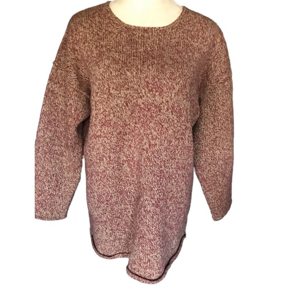 Eddie Bauer Womens Brown Wool Nylon Chunky Knit Pullover Crew Neck Sweat… - Picture 1 of 6